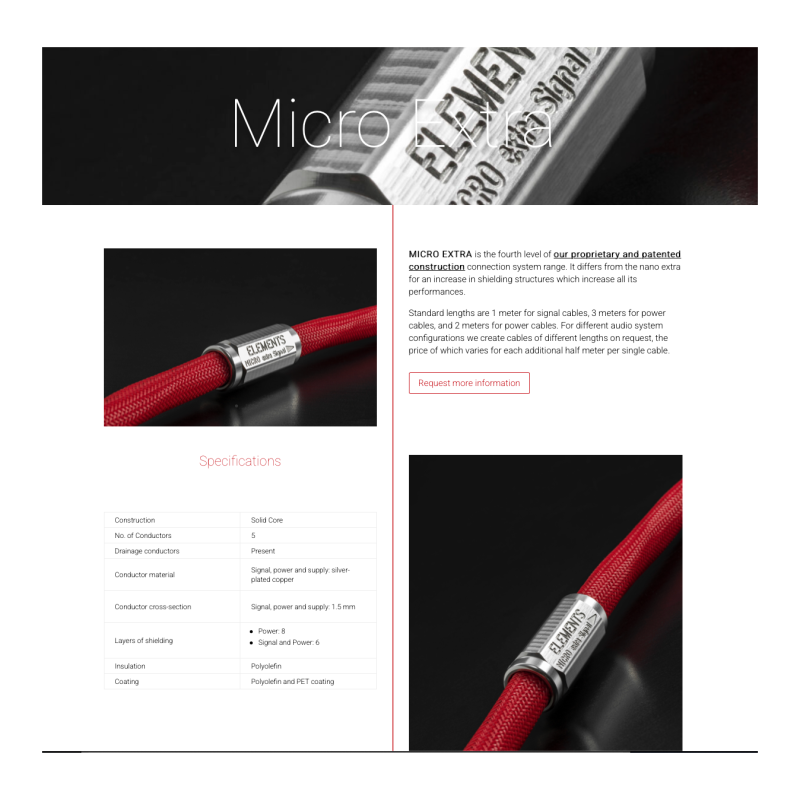 Omega Audio Concepts Cables MICRO EXTRA series