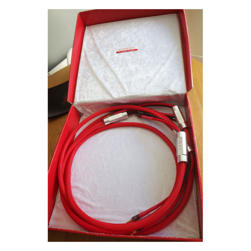 Omega Audio Concepts Elements DNA speaker cables 3mt pair, banana plugs with clips (ex demo)